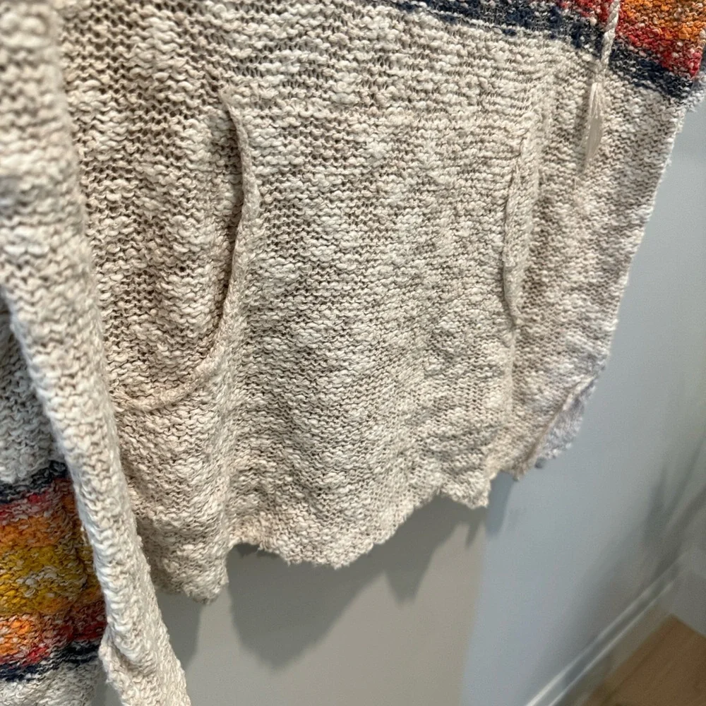 Rip Curl Gray Multicolor Stripe V-Neck Hoodie - Picture 2 of 5